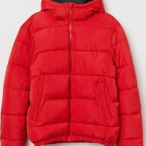 H&M Vibrant Red Men's Puffer Coat